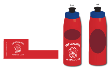 water bottles for Lake Munmorah Netball Club
